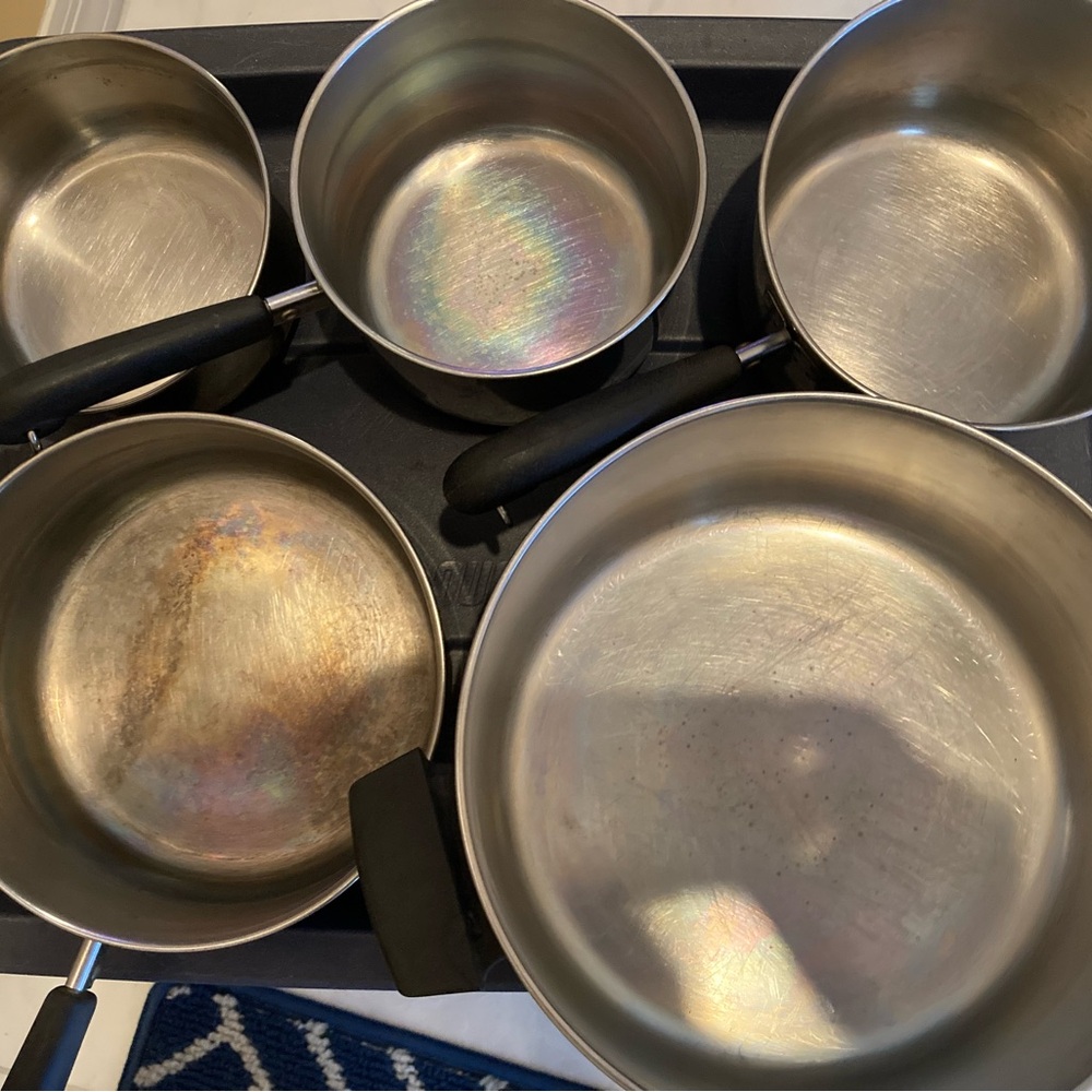 Stainless Steel Cookware Set with Black Handles Revereware-Vintage